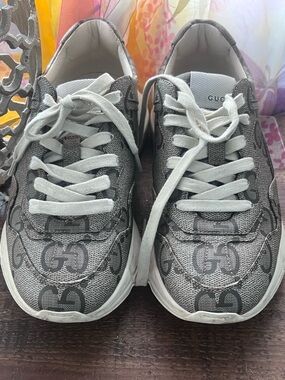 Gucci Gray GG Monogram Women's Low-Top Sneakers